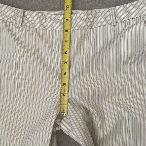 Loft Pants Womens 4 Ann Crop Striped Beige Black White Straight Leg Summer Capri - Picture 7 of 11
